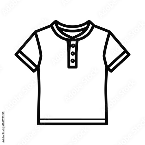 White short sleeve henley shirt graphic illustration