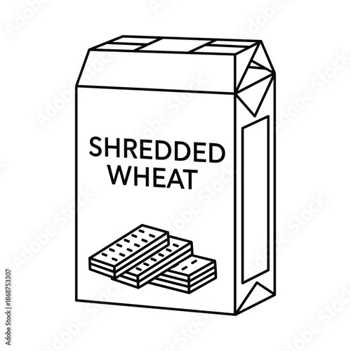 Shredded wheat packet illustration simple design