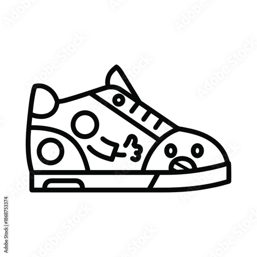 Simple black and white sneaker illustration