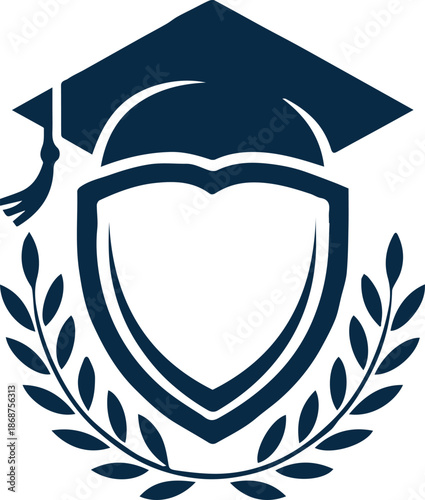 education crest emblem shield icon for school college identity