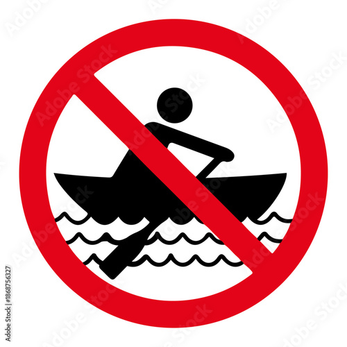 No Rowing Symbol Sign, Vector Illustration, Isolate On White Background Label