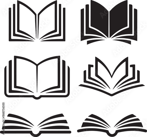 book logo templates open book symbols for library and reading