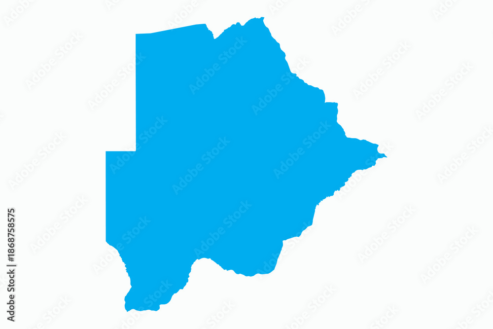 Obraz premium Vector graphic artwork suitable for print and web containing flat detailed map of BOTSWANA