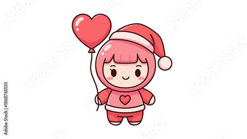 Cartoon Character Holding Heart Shaped Balloon 4.