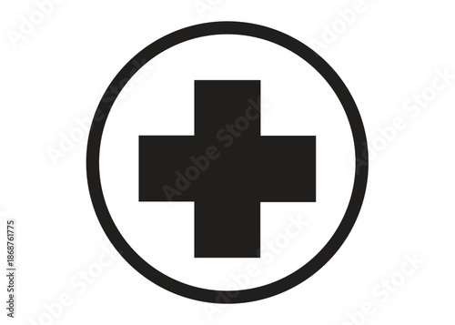 Health and Wellness Symbol: A clean and concise depiction of a universal health symbol, representing medicine and first aid