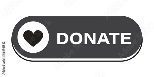 Call to Action: Donate Button: A simple, sleek, and elegant button design. The button shows a heart symbol that perfectly conveys a message of generosity. 