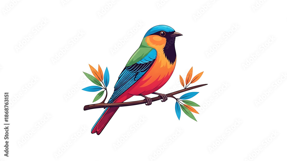Obraz premium blue and yellow bird vector