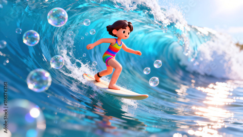 Chasing Dreams on the Wave Crest: Dynamic Moment of a Surfer in the Waves