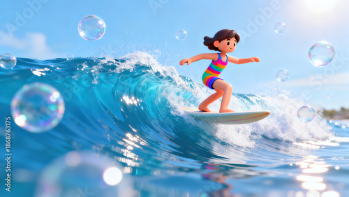 Chasing Dreams on the Wave Crest: Dynamic Moment of a Surfer in the Waves