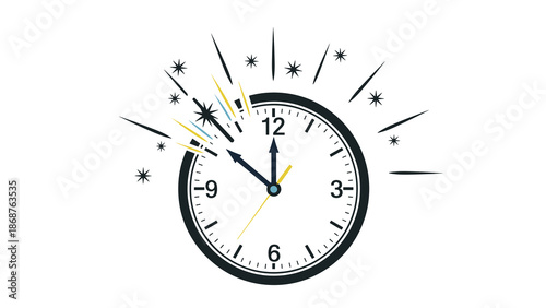 A clock with a burst of energy and time running out