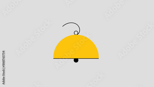 A simple illustration of a yellow food cover on a white background