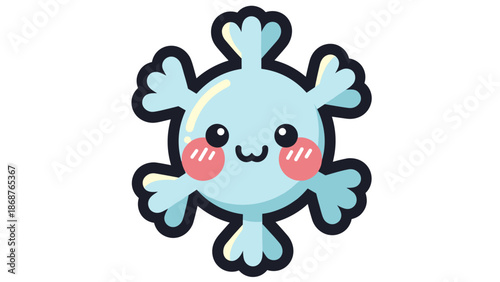 Adorable virus cartoon character expressing kawaii cuteness, a lovable germ illustration with rosy cheeks and innocent eyes for health, science, education, medical, or kid-friendly design, perfect.