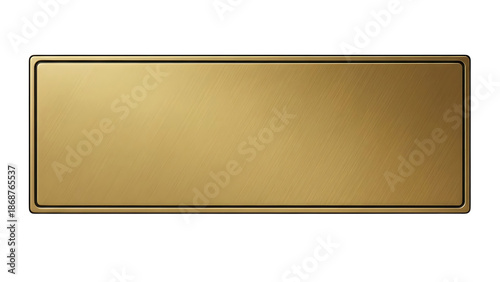 Blank Golden Brushed Metal Plaque with Border