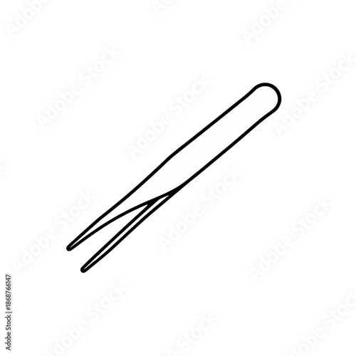 Simple illustration of a pair of tweezers, a common tool for precise manipulation