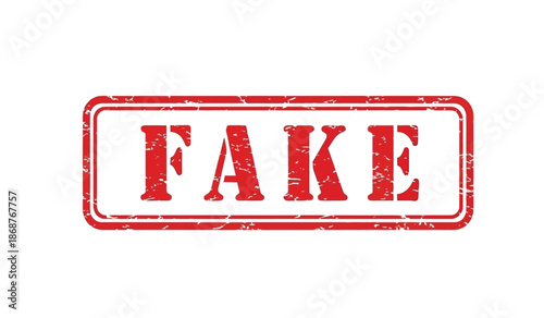 Red fake stamp with distressed texture