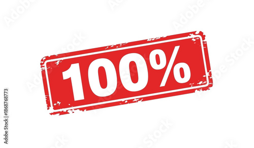 Red stamp with 100 percent text on for approval or excellence
