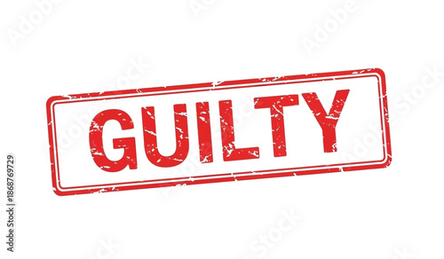 Red guilty stamp on for court or judgment concept