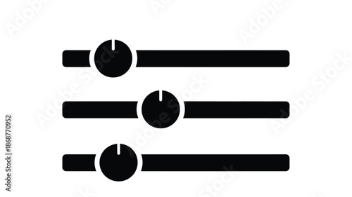 Three horizontal sliders with circular knobs depicted in a simple black and white style
