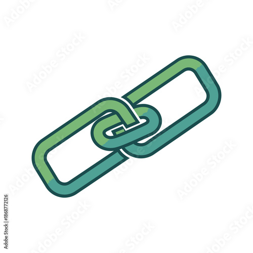 Interconnected chain links symbol representing connection, unity, and strength in a modern graphic style.