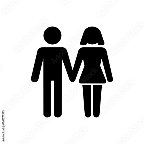 Simple couple holding hands representing love, partnership, relationships, and human connection.