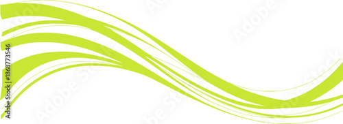 Wavy light green and abstract flowing ribbon lines plain ribbons