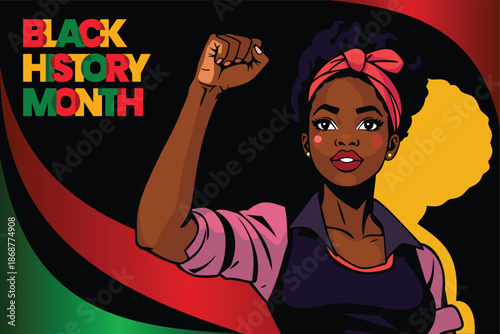 Black history month black girl illustration
