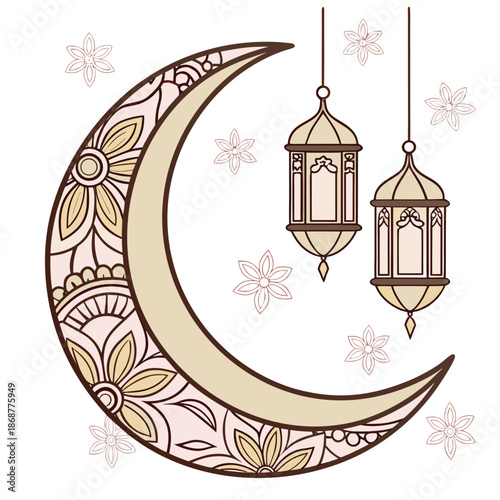 Decorative colorful vector illustration isolated on white background