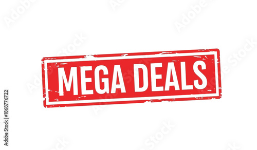 Red mega deals stamp on with distressed texture