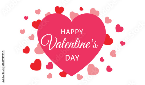 Happy valentines day greeting card with heart design