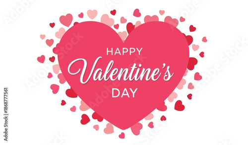 Happy valentines day greeting card with heart design