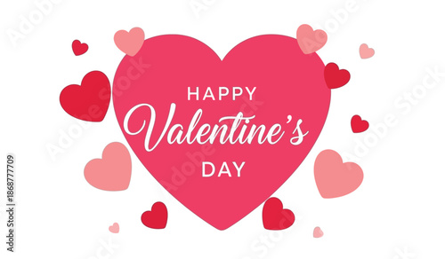 Happy valentines day greeting card with heart design