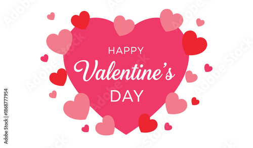 Happy valentines day greeting card with hearts