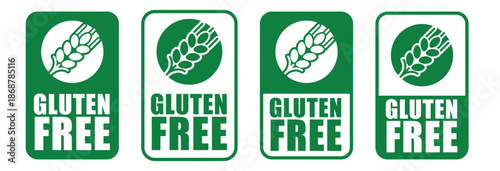 Gluten Free Food and Product Label and Badge Vector – Healthy Diet Certification Icon