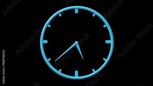 clock outline accurate thirty (30) second game show & quiz timer  requiring a half minute timed round with blue vector style line drawing isolate transparent alpha channel background 4K video