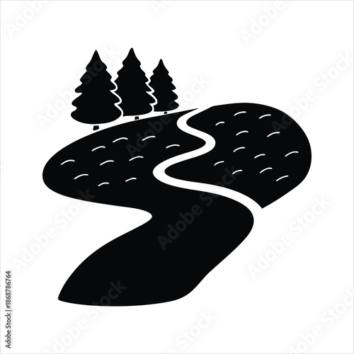 River Flat Vector Illustration Isolated