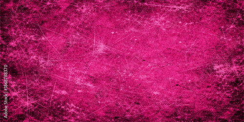 A vibrant pink and purple grunge abstract background features a vintage textured design with aged paper patterns and dark violet paint splatters for an artistic wallpaper backdrop