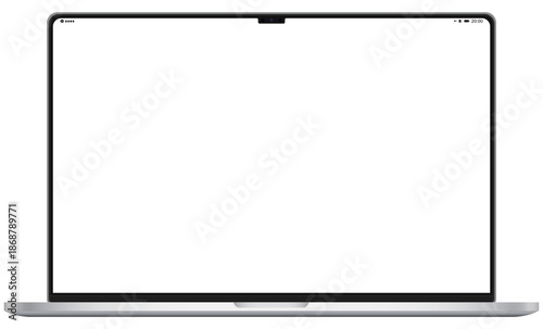 Plakat w ramie Notebook Modern Silver- notch, camera, statusbar
