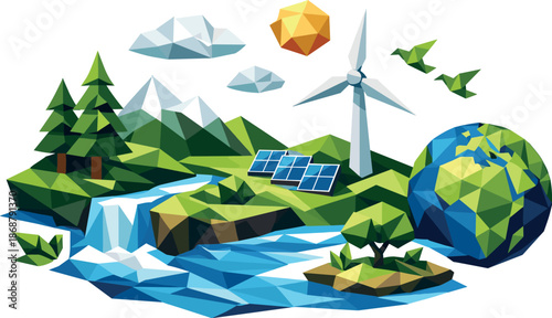 Eco-friendly Polygon Art.