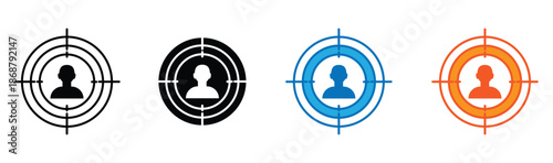 Target Audience Customer Focus Marketing Flat Vector Icon