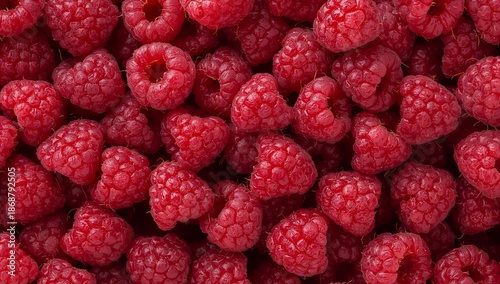 Ripe Raspberries Arranged Neatly on a Surface Suitable for Picking and Enjoyi...