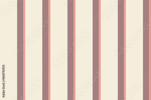 Thildren fabric vertical texture, bed vector lines textile. Taster pattern background seamless stripe in red and antique white colors.