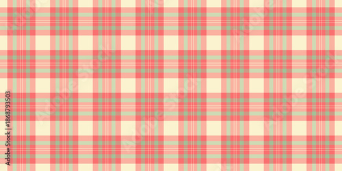 Order vector background seamless, bandana pattern texture fabric. Beige textile check tartan plaid in red and light colors.