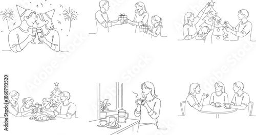 People Celebrating and Enjoying Christmas Festivities Together