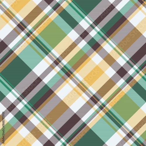 Individuality texture background vector, comfortable plaid pattern check. Pastel tartan textile seamless fabric in white and amber colors.
