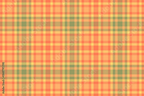 Scottish textile plaid background, geometrical fabric pattern tartan. Italian check vector texture seamless in coral and orange colors.