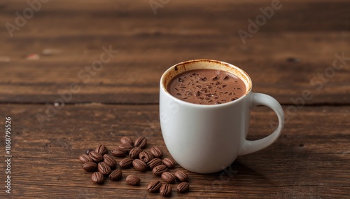 Coffee With Heart Design on Wooden Table in a Cozy Setting Near Morning Light