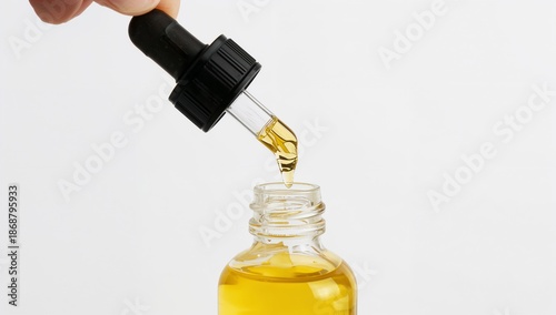Dropper Fills Bottle With Liquid in a Laboratory Setting During Daylight Hours