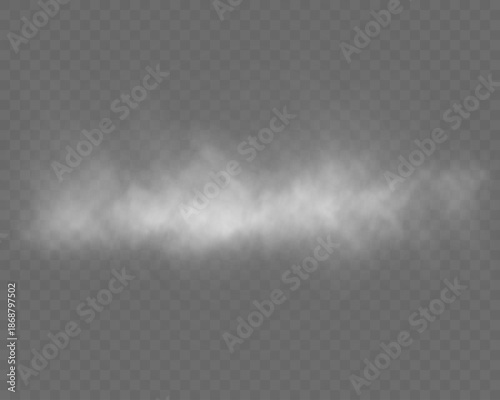 Soft white fog cloud isolated on transparent background.
