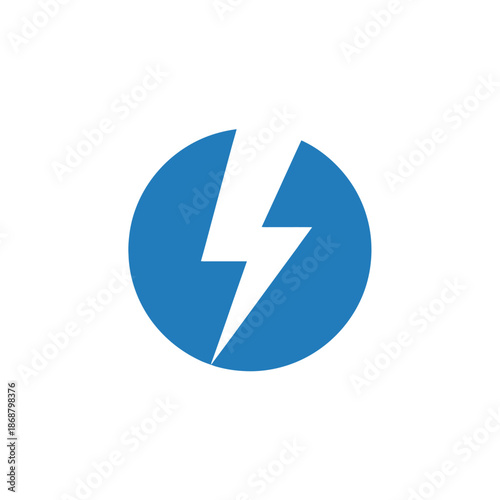 Free Download A blue circle with a white lightning bolt symbolizing energy and power - GFXLoad