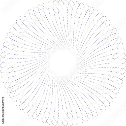 Round halftone frame. Dotted circle, vintage abstract dot halftones frames and random dots circles. Spiral Vector Illustration.